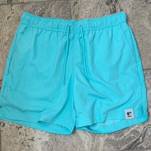 NWT Size Medium George Above the Knee Aqua Blue Swim Shorts